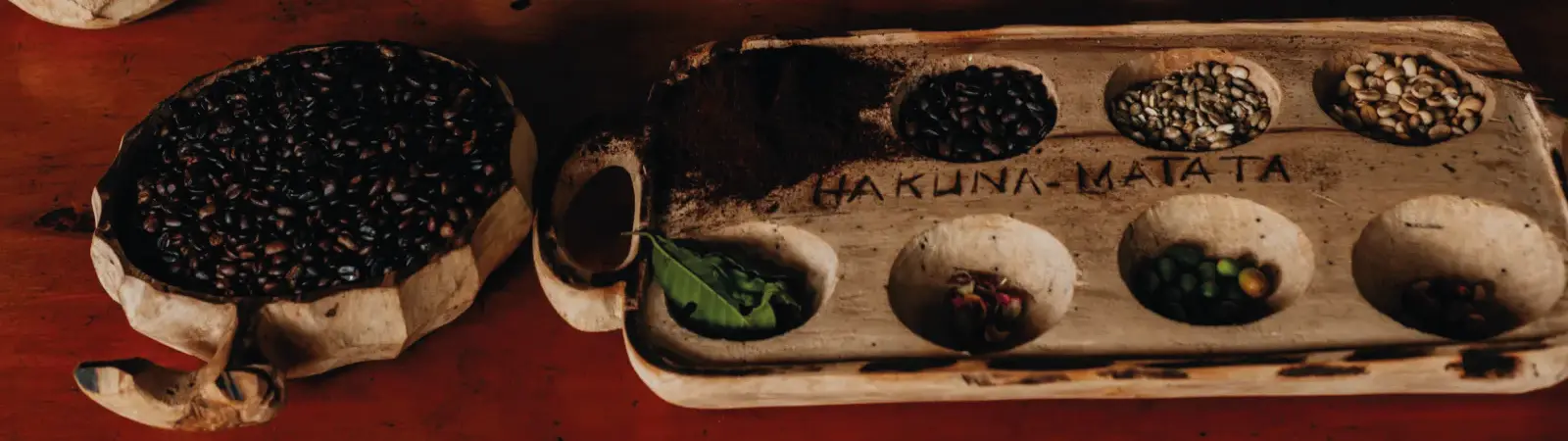 Hand-sorted and freshly ground coffee beans for tasting on the Materuni Village Day Tour.