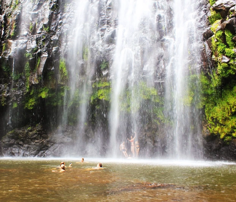 Materuni Waterfalls surrounded by lush rainforest near Moshi, Tanzania.